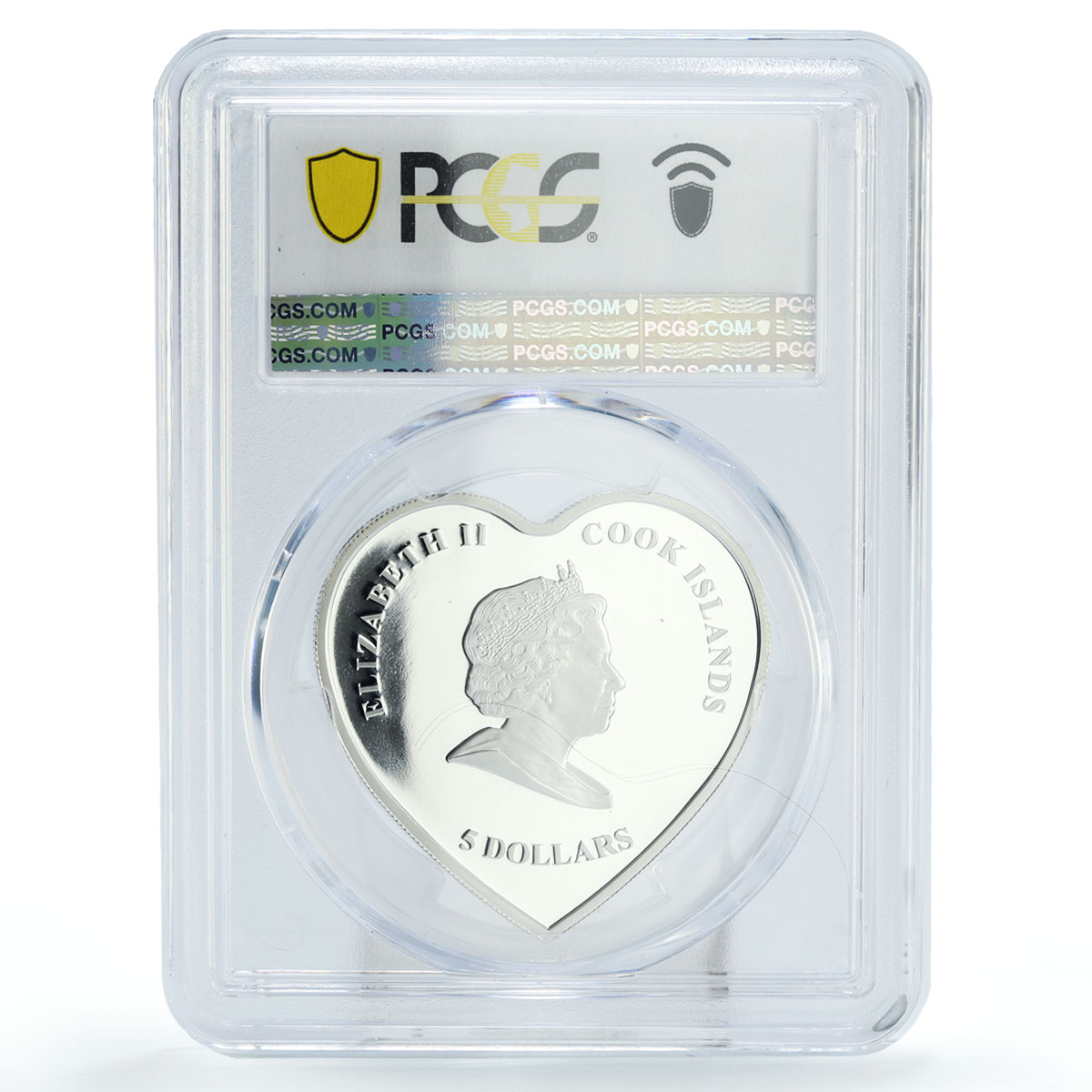 Cook Islands 5 dollars Everlasting Love Cupid Roses PR68 PCGS silver coin 2008