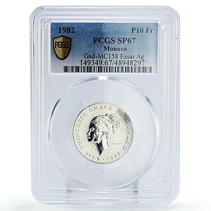Monaco 10 francs Princess Grace Kelly Essai Pattern SP67 PCGS silver coin 1982
