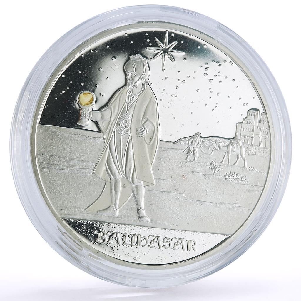 Congo 10 francs Wise Men Biblical Magi Balthasar Camel proof silver coin ND 2005