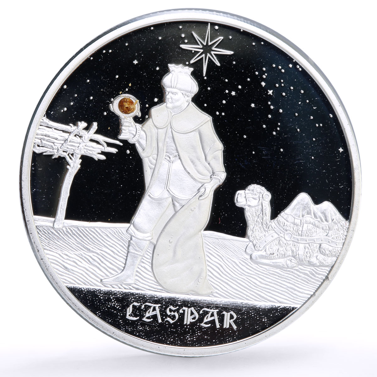 Congo 10 francs Wise Men Biblical Magi Caspar Camel proof silver coin ND 2005