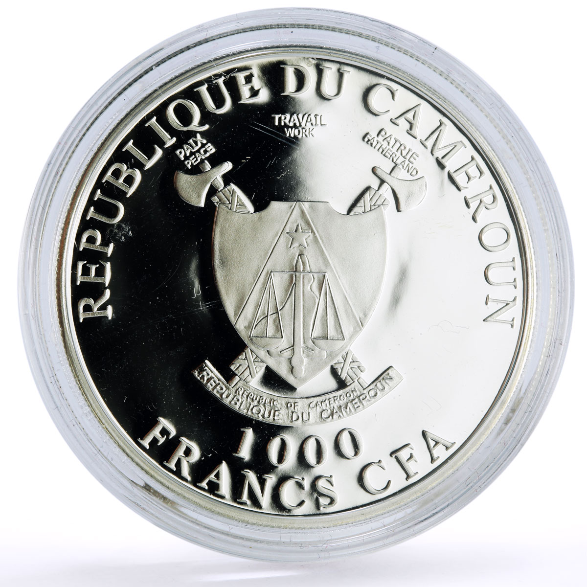 Cameroon 1000 francs Amour Toujours Love Today Swans Hologram silver coin 2011
