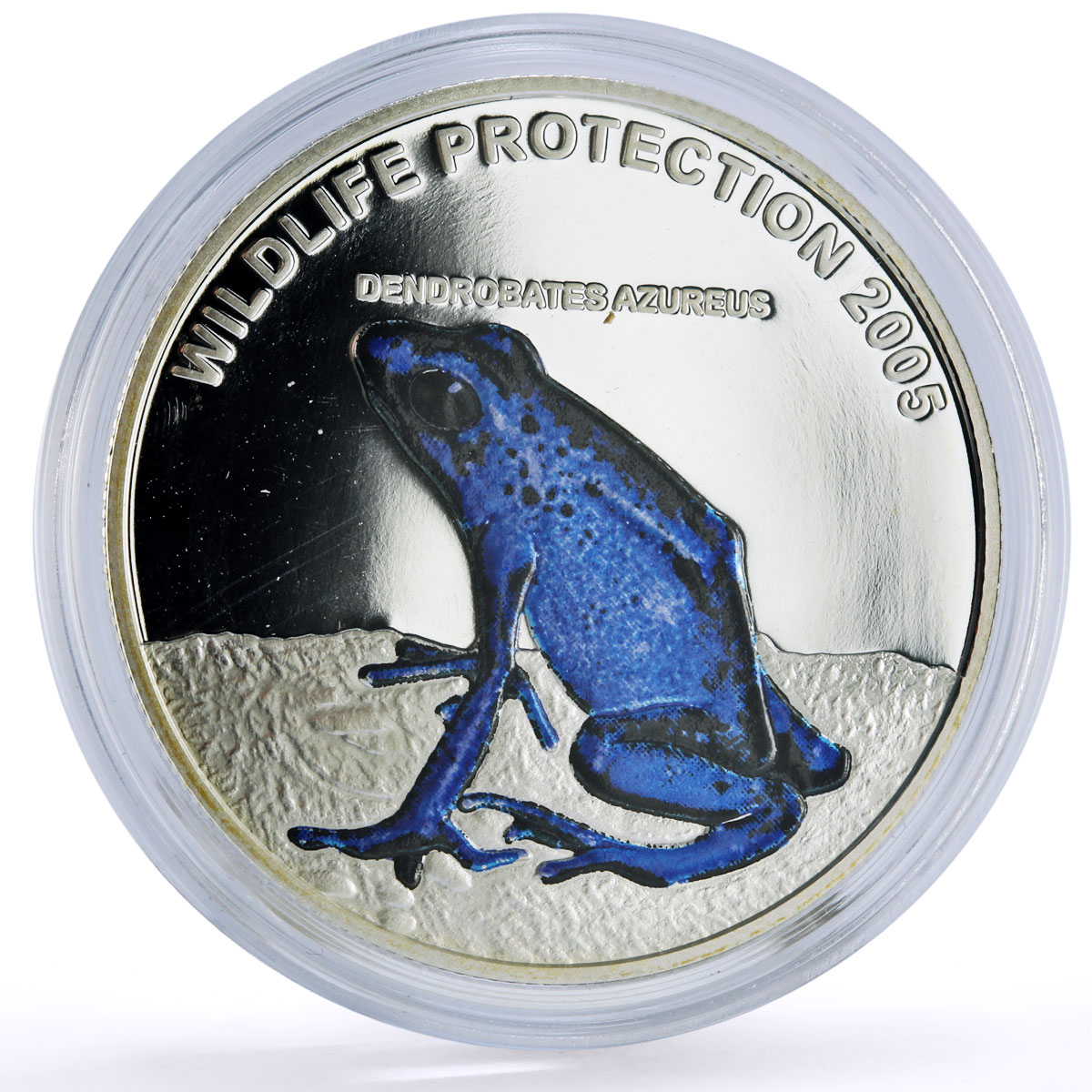 Liberia 20 dollars Protection Wildlife Blue Frog Fauna proof silver coin 2005