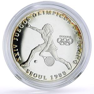 Panama 1 balboa Seoul Summer Olympic Games Tennis proof silver coin 1988