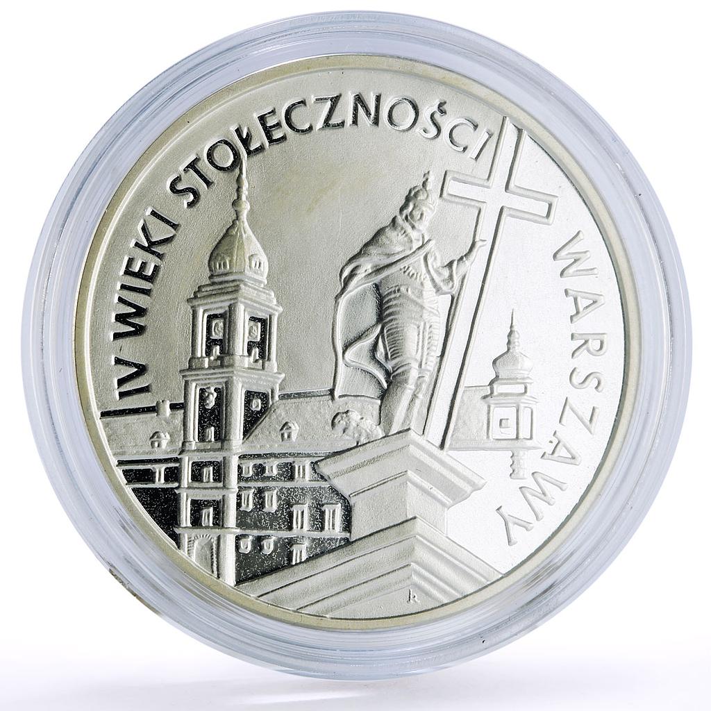 Poland 20 zlotych Warsaw 400th Anniversary Architecture proof silver coin 1996