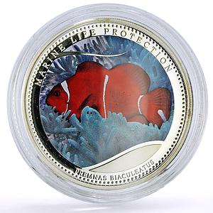 Palau 5 dollars Marine Life Protection Clownfish Fauna proof silver coin 2011