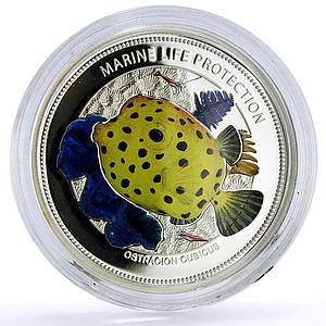 Palau 5 dollars Marine Life Protection Boxfish Fauna proof silver coin 2014