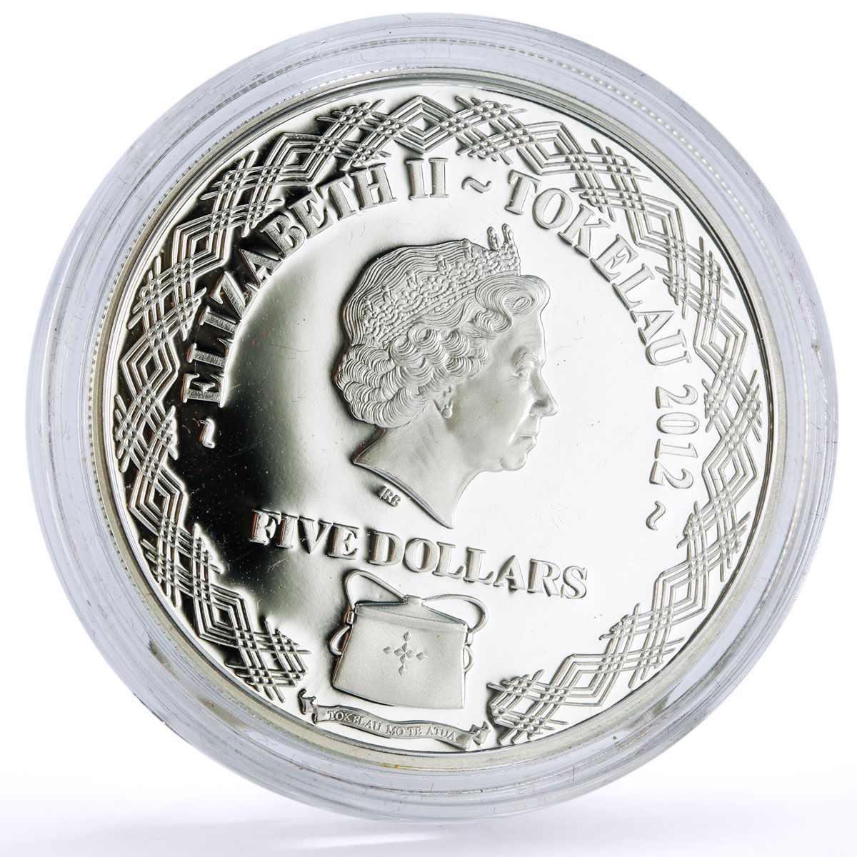 Tokelau 5 dollars Conservation Priamus Butterfly Fauna proof silver coin 2012