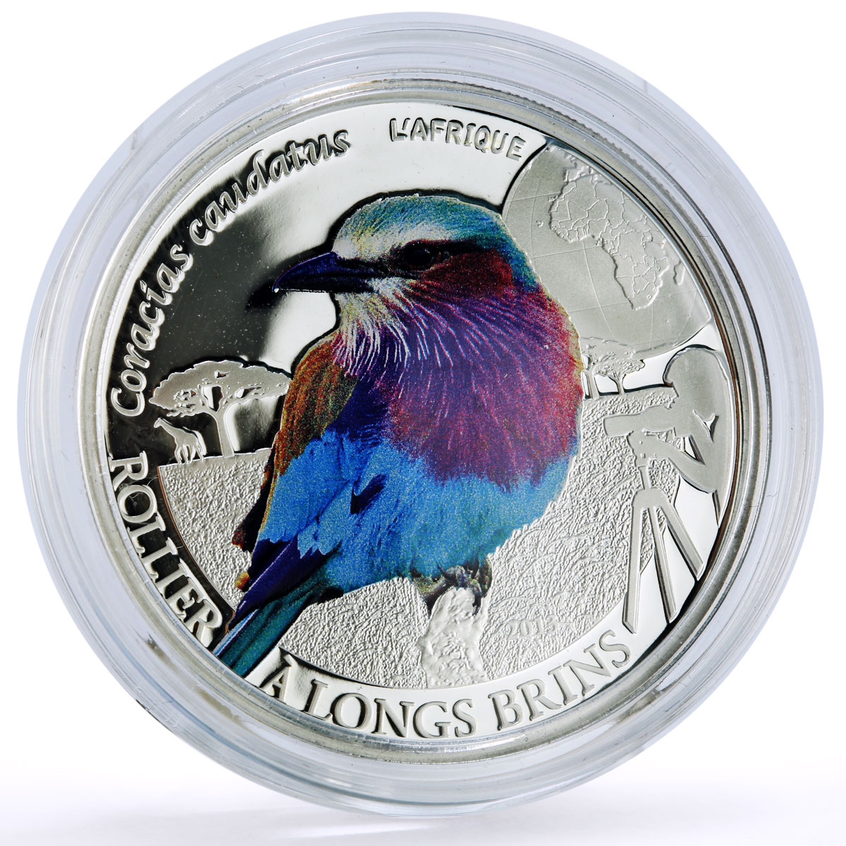 Burkina Faso 500 francs Conservation Roller Bird Fauna proof silver coin 2013
