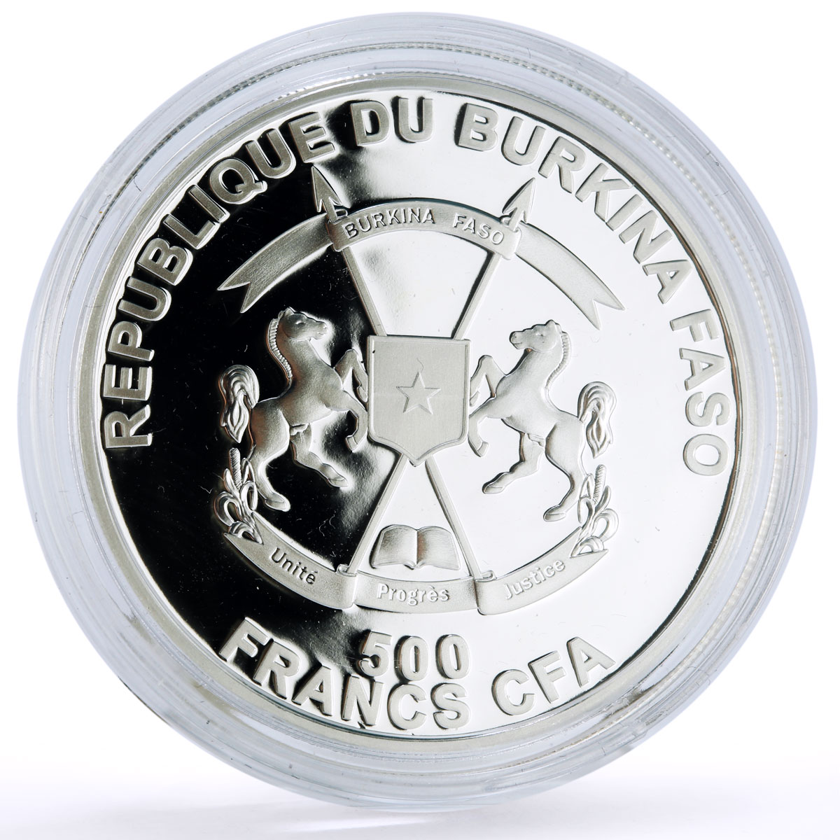 Burkina Faso 500 francs Conservation Roller Bird Fauna proof silver coin 2013