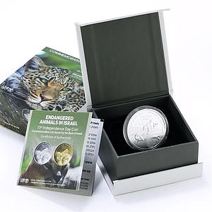 Israel 1 Shekel  Independence Caracal Turtle  Animals Leopard silver coin 2021