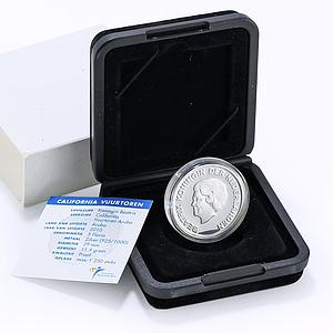 Netherlands Aruba 5 florin Seafaring California Lighthouse silver coin 2010