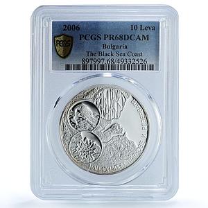 Bulgaria 10 leva Nature Reserve Black Sea Coast PR68 PCGS silver coin 2006