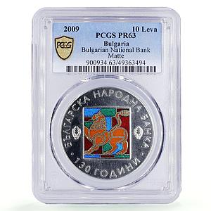 Bulgaria 10 leva Central Bank 130th Anniversary Matte PR63 PCGS silver coin 2009