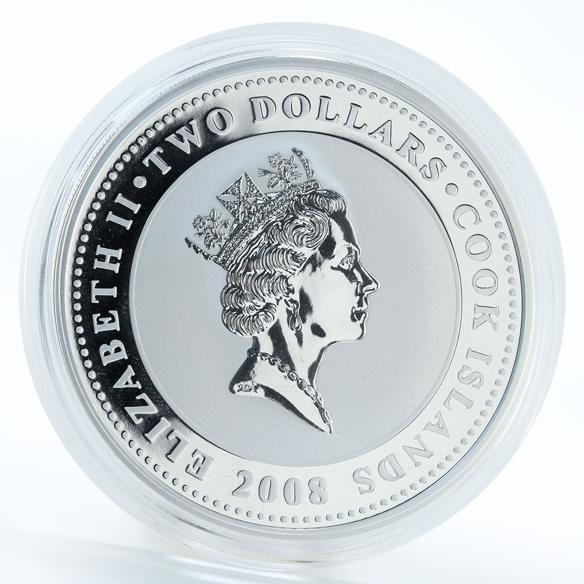 Cook Islands 2 dollars Swan Bird Love is Precious heart silver 1 oz coin 2008