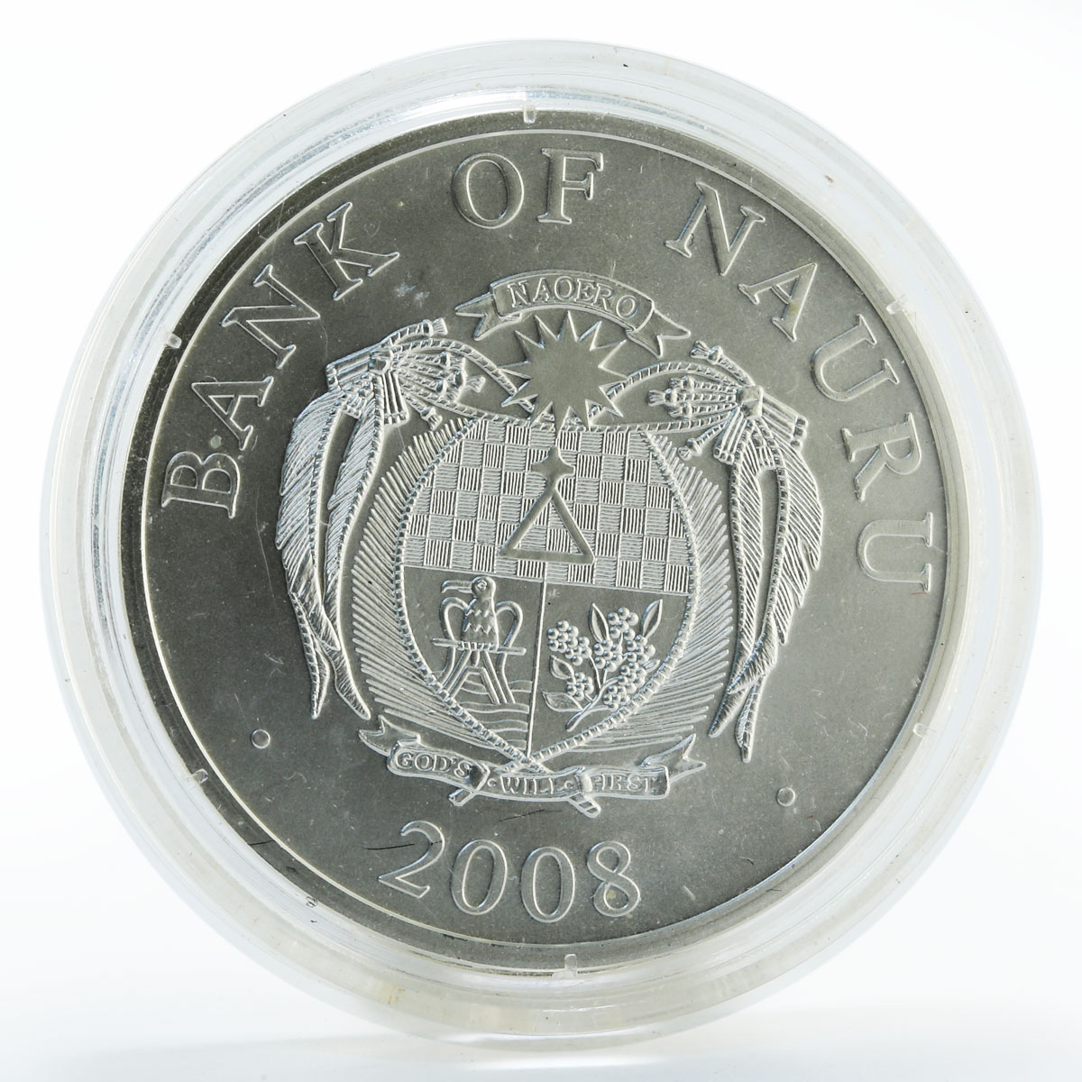 Nauru 10 dollars Happy New Year colored silver coin 2008