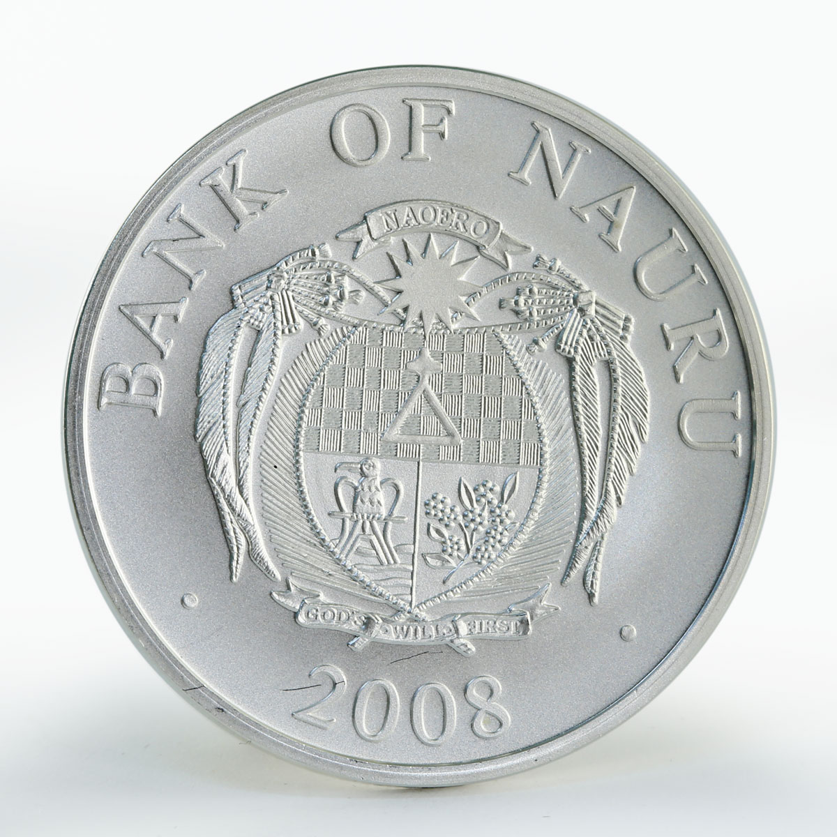Nauru 10 dollars Happy New Year colored silver coin 2008