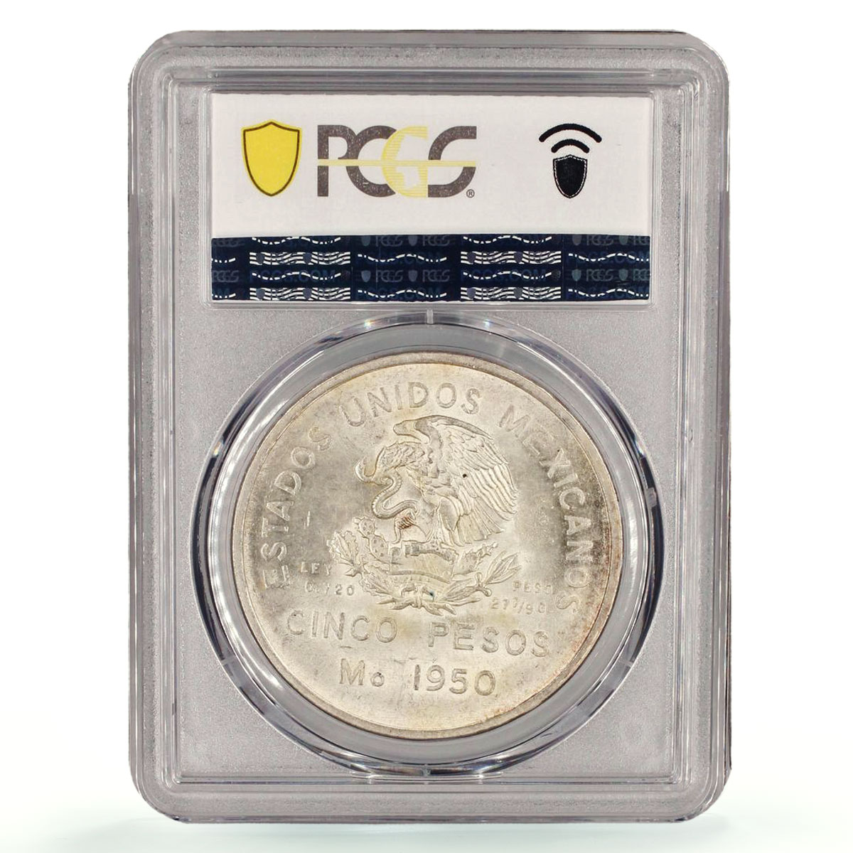 Mexico 5 pesos Southeastern Railroad Opening Train MS65 PCGS silver coin 1950