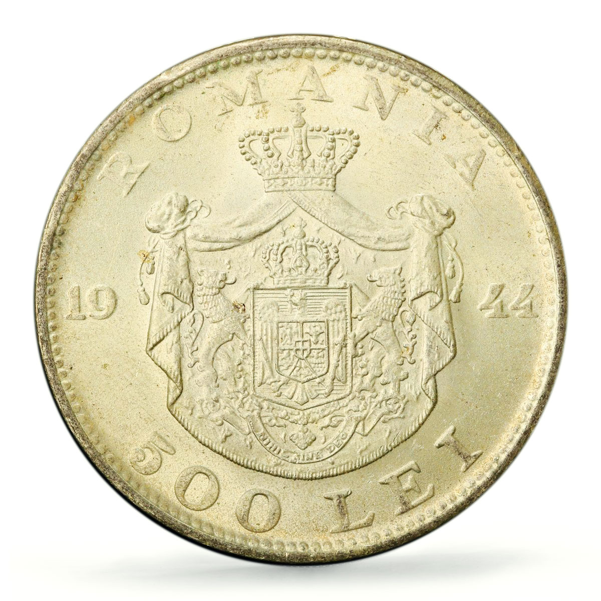 Romania 500 lei King Mihai Michael I Coinage KM-65 MS63 PCGS silver coin 1944
