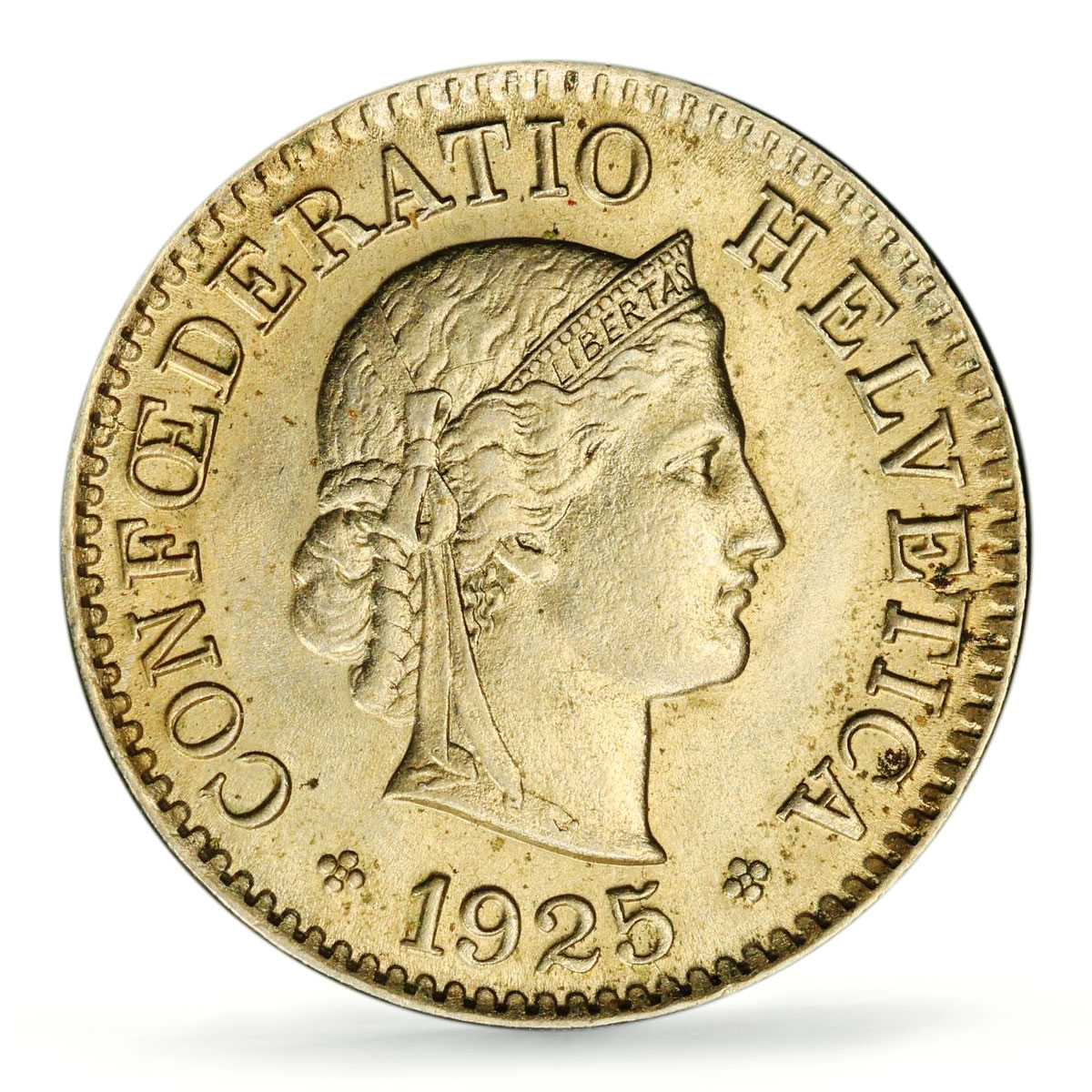 Switzerland 5 rappen Regular Coinage Libertas KM-26 MS63 PCGS CuNi coin 1925