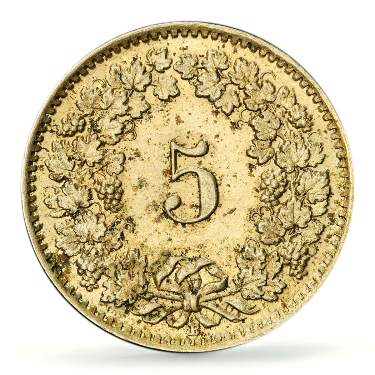 Switzerland 5 rappen Regular Coinage Libertas KM-26 MS63 PCGS CuNi coin 1925