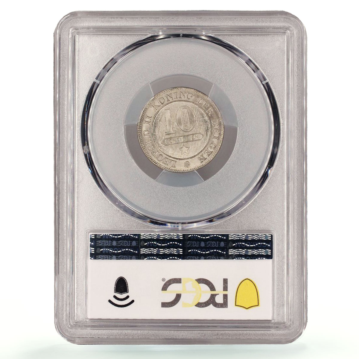 Belgium 10 centimes Leopold II Coinage Lion Arms KM-42 MS66 PCGS CuNi coin 1898