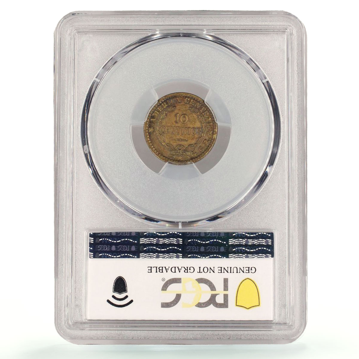 Costa Rica 10 centimos First Republic Coinage KM-152 AU PCGS brass coin 1921