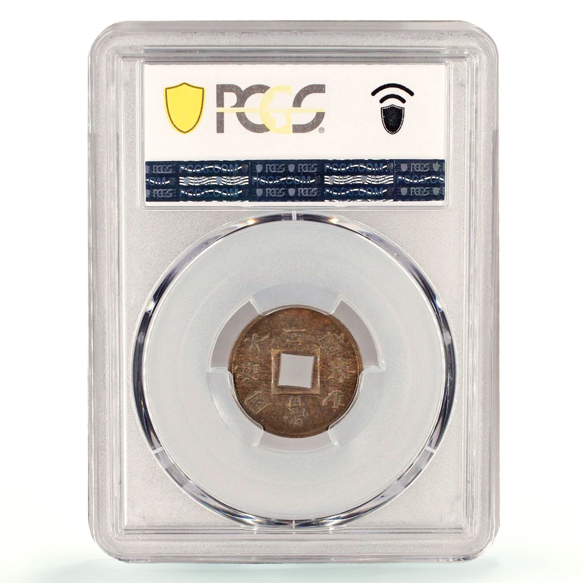 France French Indochina sapeque Regular Coinage KM-6 MS62 PCGS bronze coin 1887