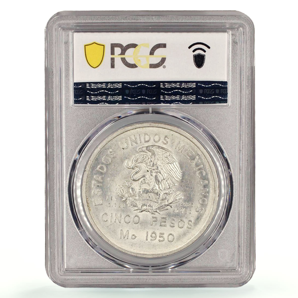 Mexico 5 pesos Southeastern Railroad Opening Train MS64 PCGS silver coin 1950