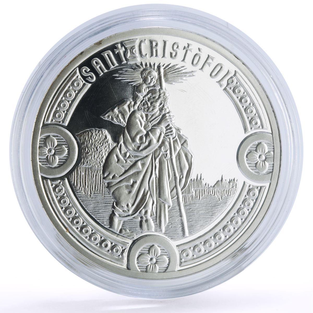 Andorra 10 diners Holy Helpers Saint Christopher Angel proof silver coin 2010