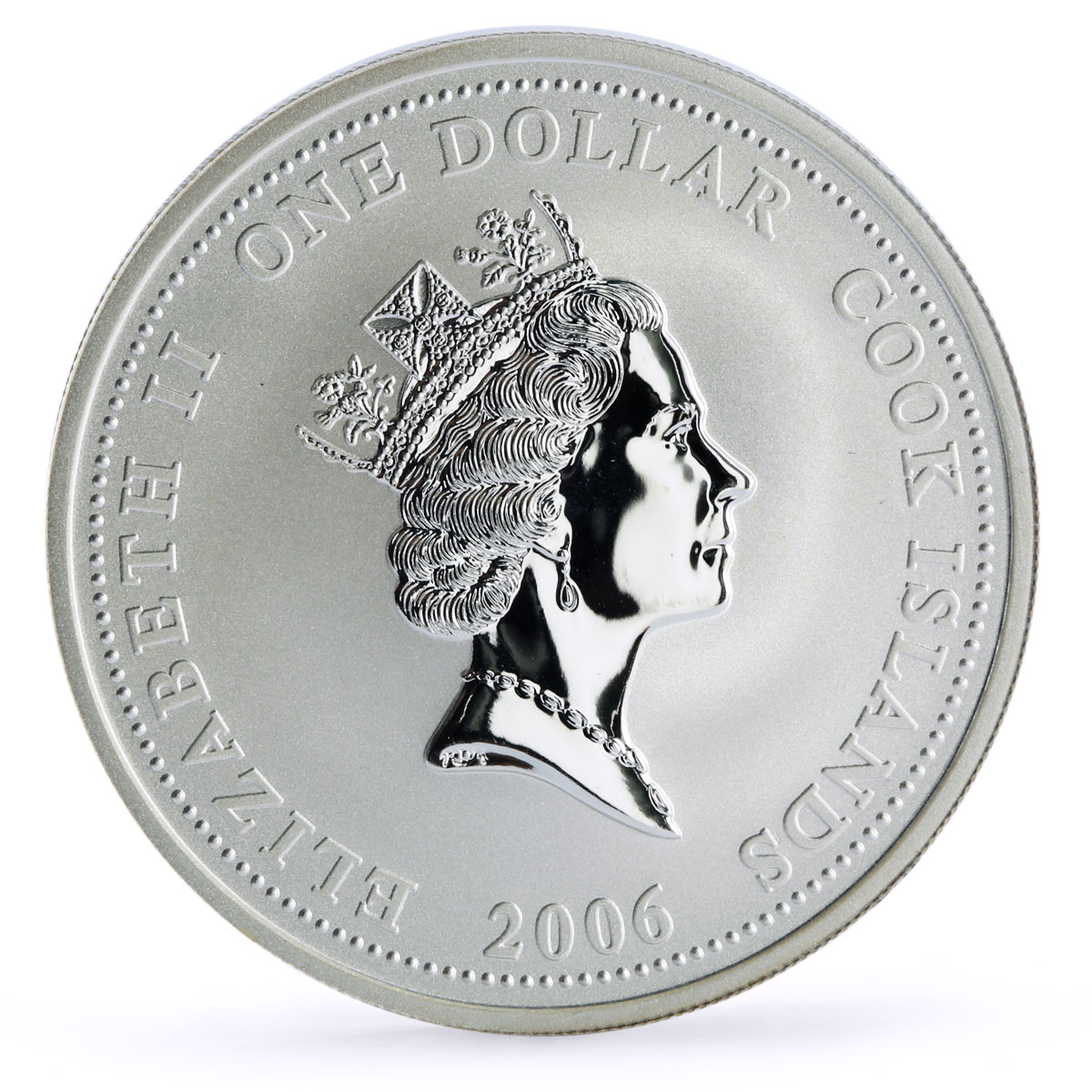 Cook Islands 1 dollar Fire Engines Cars Airfield Fire AA 60 silver coin 2006