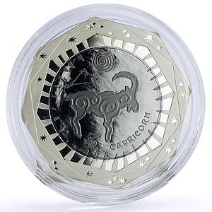 Kazakhstan 100 tenge Zodiac Signs Series Capricorn proof bimetal AgTa coin 2018