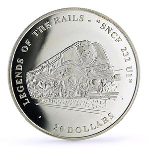 Liberia 20 dollars Railways Railroads Trains SNCF 232 U1 proof silver coin 2003