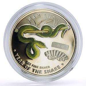 Vietnam 10000 dong Lunar Calendar Snake Year Bamboo Viper proof silver coin 2001