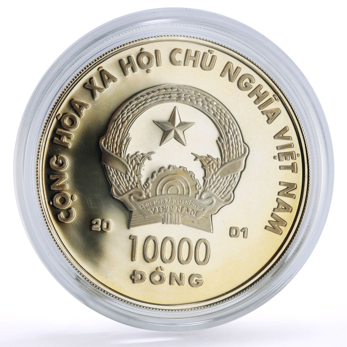 Vietnam 10000 dong Lunar Calendar Snake Year Bamboo Viper proof silver coin 2001