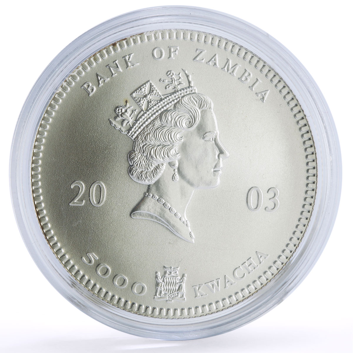 Zambia 5000 kwacha African Wildlife Elephants Fauna Matte silver coin 2003 Zambia 5000 kwacha African Wildlife Elephants Fauna Matte silver coin 2003