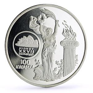 Angola 100 kwanzas Sydney Summer Olympic Games Opera House silver coin 1999