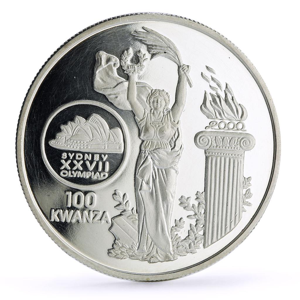 Angola 100 kwanzas Sydney Summer Olympic Games Opera House silver coin 1999