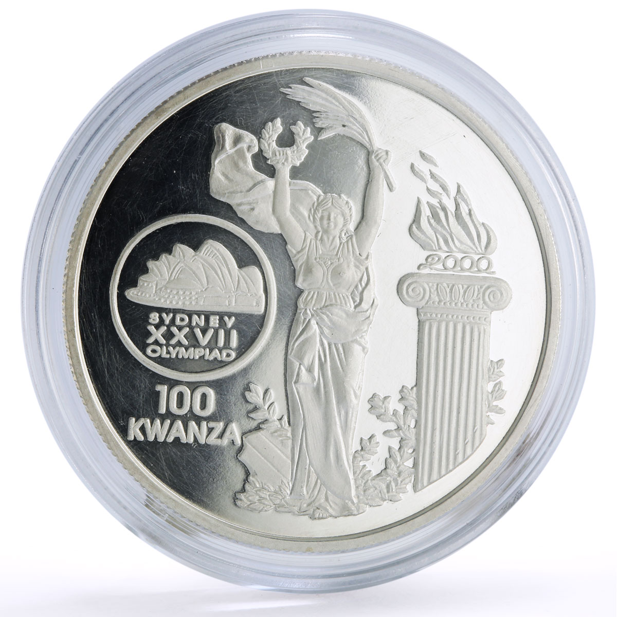 Angola 100 kwanzas Sydney Summer Olympic Games Opera House silver coin 1999