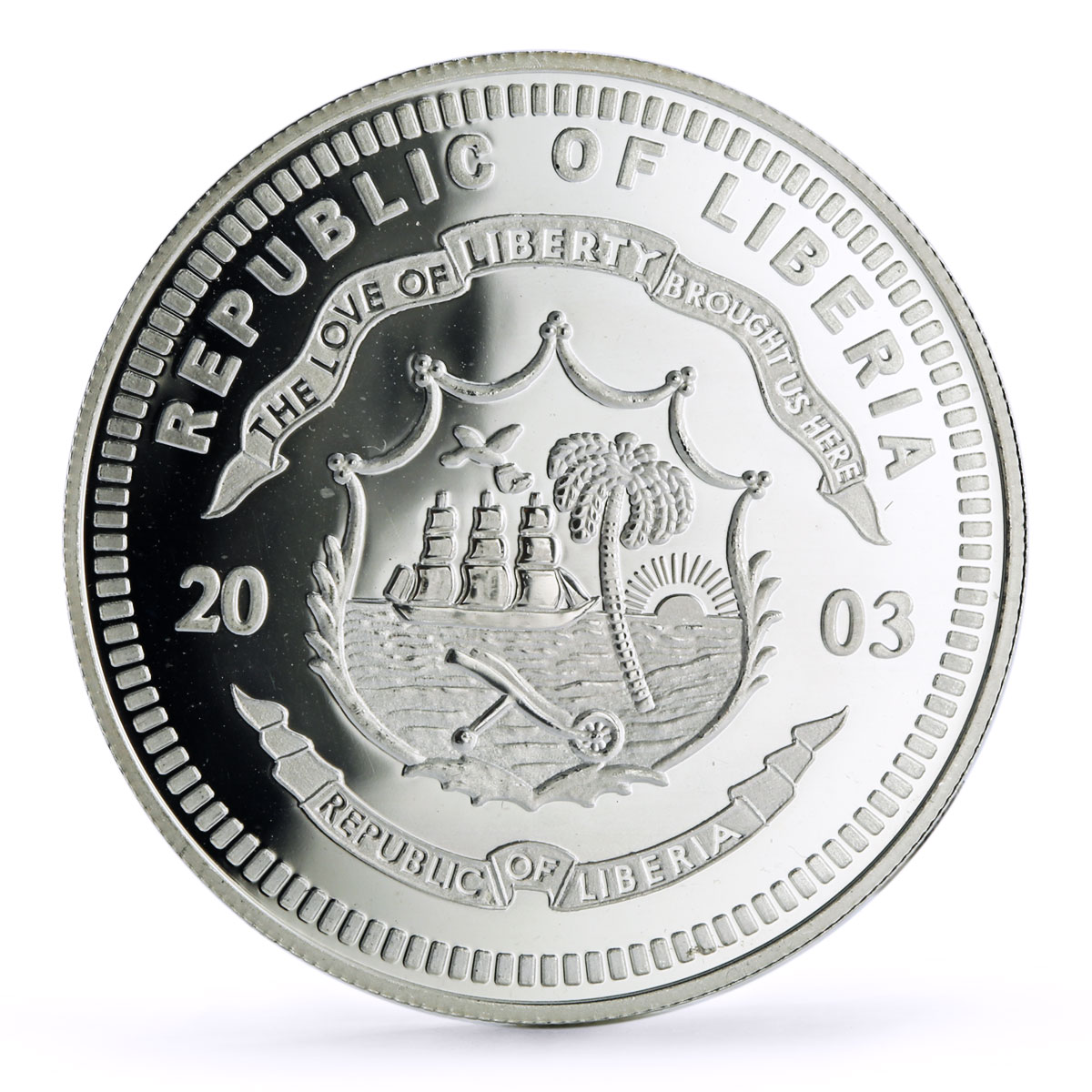 Liberia 20 dollars Railways Railroads Trains D1 31 Limmat proof silver coin 2003