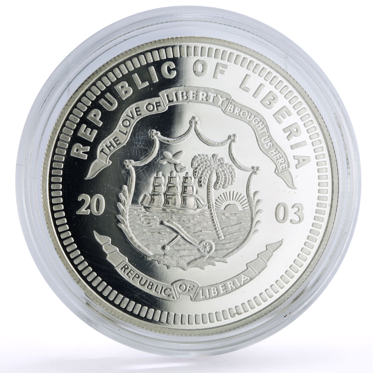 Liberia 20 dollars Railways Railroads Trains D1 31 Limmat proof silver coin 2003