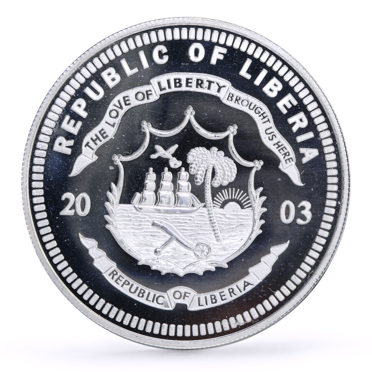 Liberia 20 dollars Railways Railroads Trains D1 31 Limmat proof silver coin 2003