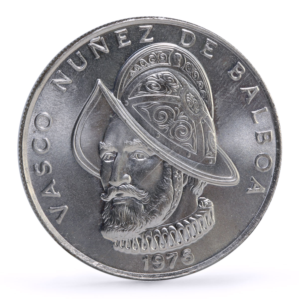 Panama 1 balboa Explorer Vasco Nunez de Balboa KM-39.2 Error LEY CuNi coin 1976