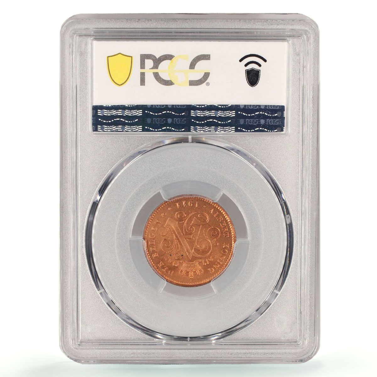 Belgium 2 cents Albert I Coinage Lion Arms Dutch Legend MS68 PCGS Cu coin 1911