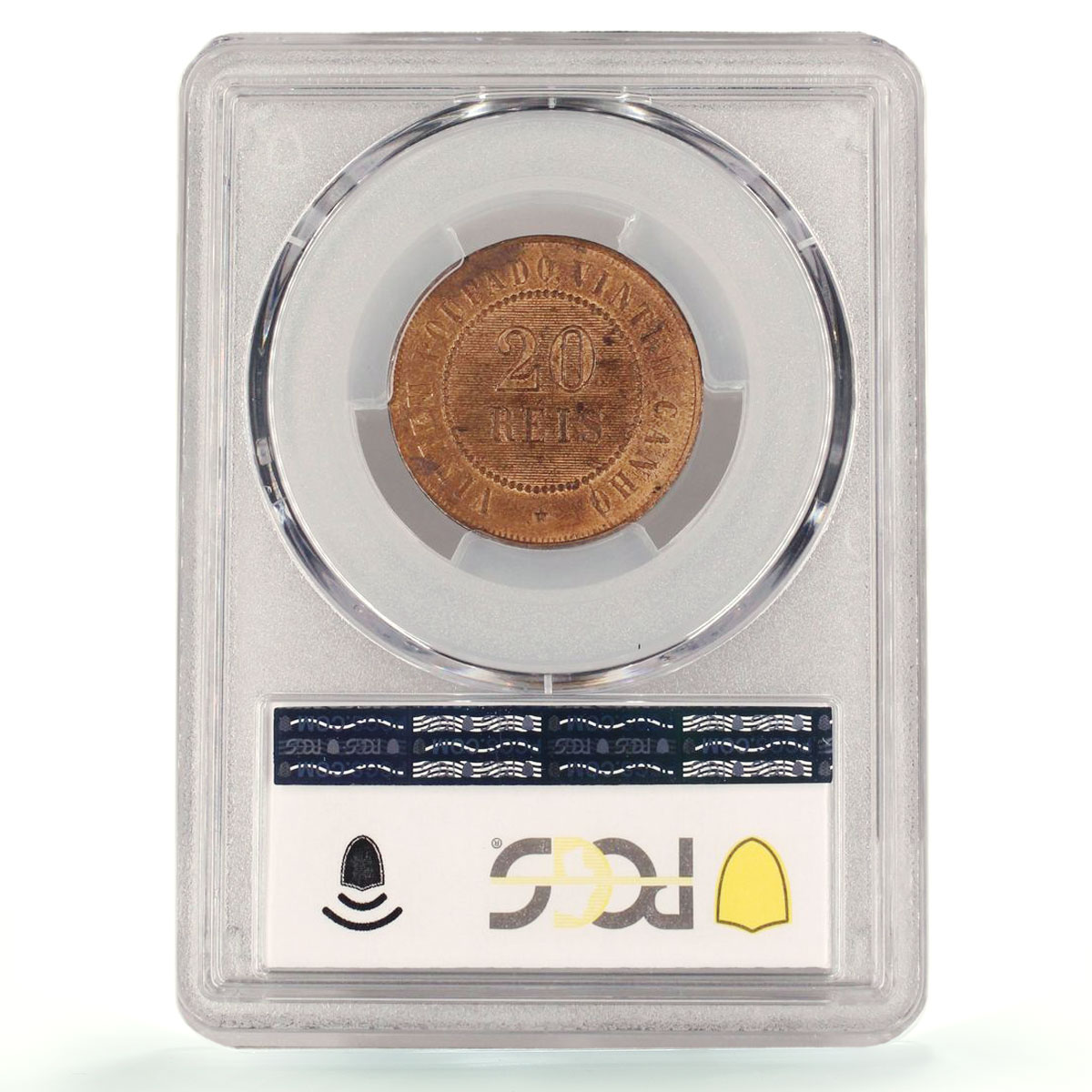 Brazil 20 reis Regular Coinage VINTEM KM-490 MS63 PCGS bronze coin 1893