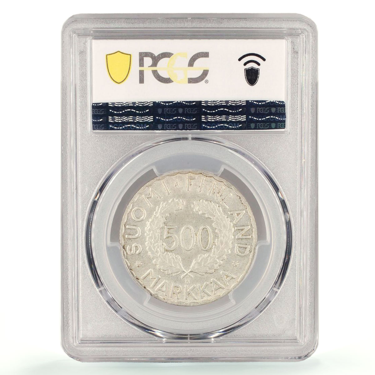 Finland 500 markaa Helsinki Winter Olympic Games KM-35 MS63 PCGS Ag coin 1951