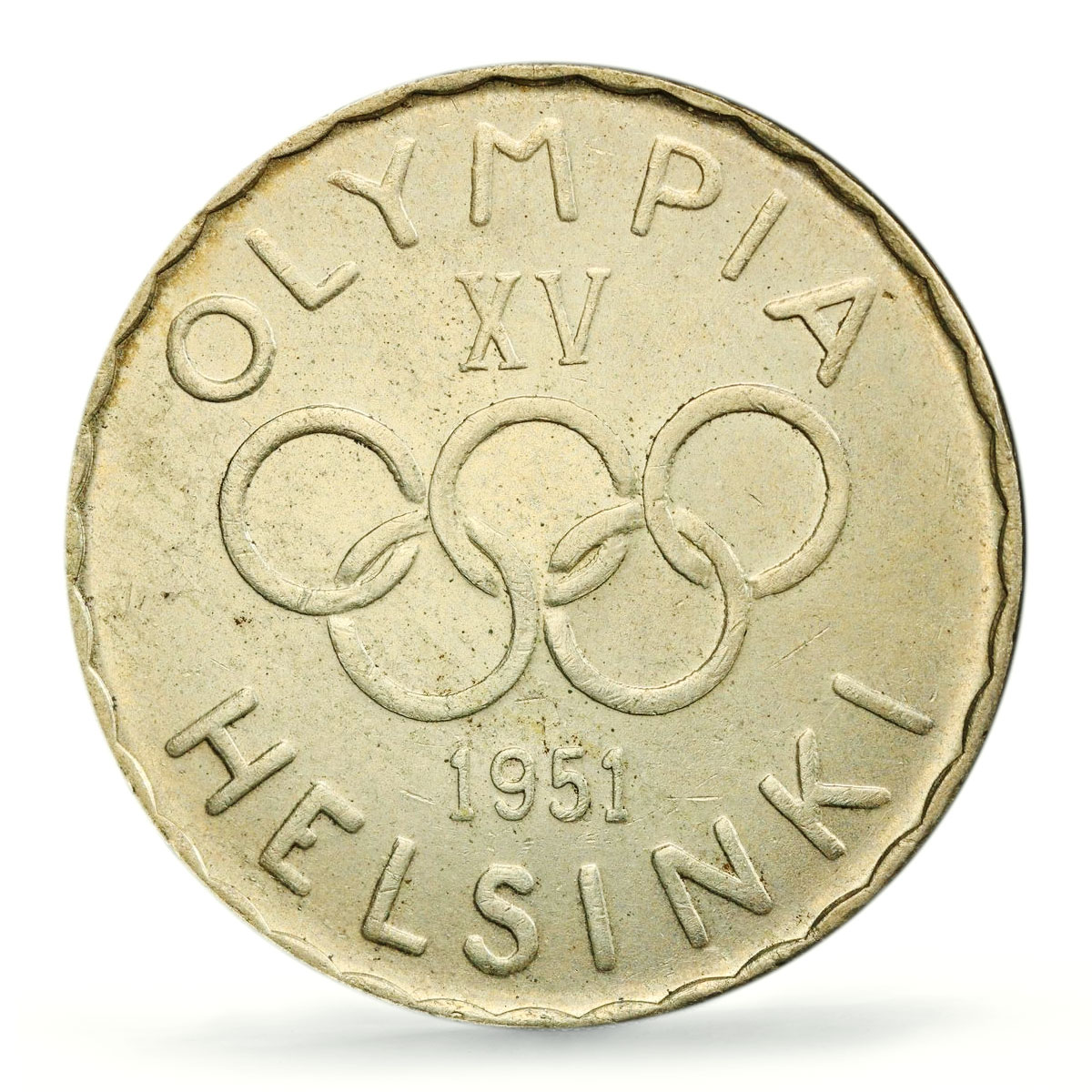 Finland 500 markaa Helsinki Winter Olympic Games KM-35 MS63 PCGS Ag coin 1951