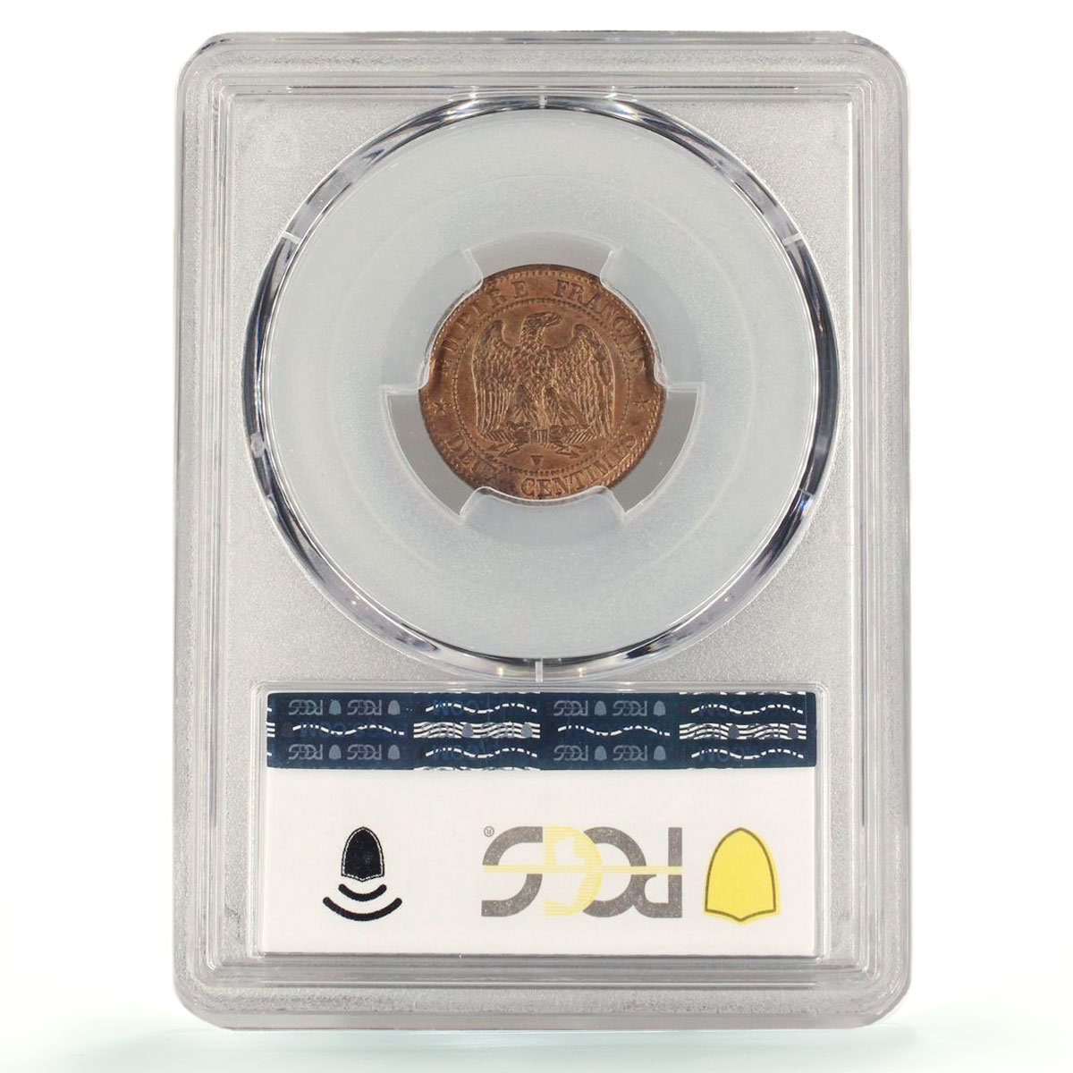 France 2 centimes Napoleon III Coinage Eagle KM-776 MS64 PCGS bronze coin 1857