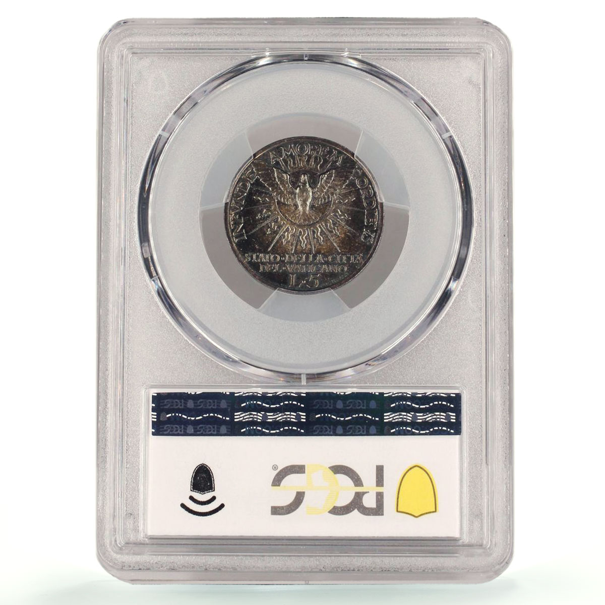 Italy Vatican 5 lire Sede Vacante Dove Bird Sun KM-20 MS66 PCGS silver coin 1939