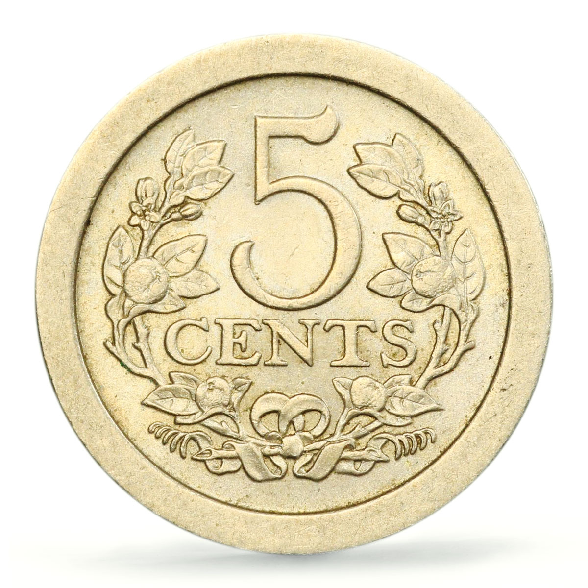 Netherlands 5 cents Queen Wilhelmina Coinage KM-137 MS64 PCGS CuNi coin 1908