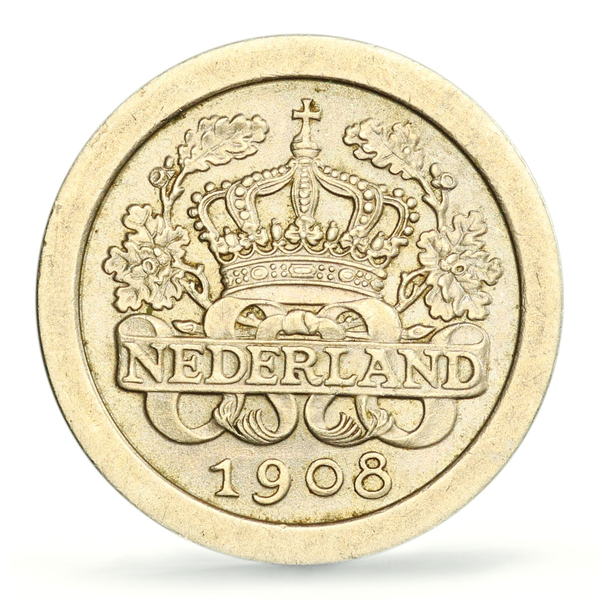 Netherlands 5 cents Queen Wilhelmina Coinage KM-137 MS64 PCGS CuNi coin 1908